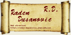 Raden Dušanović vizit kartica
